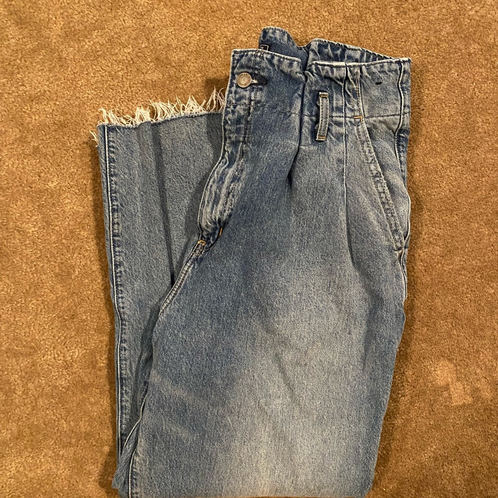 Abercrombie high waisted paper bag mom jeans